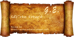 Görbe Erhard névjegykártya